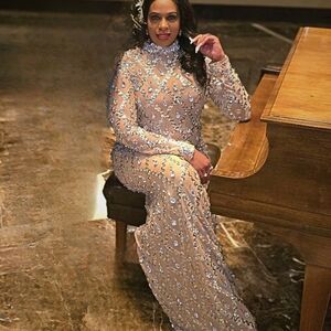 Rhinestone Beaded Gown